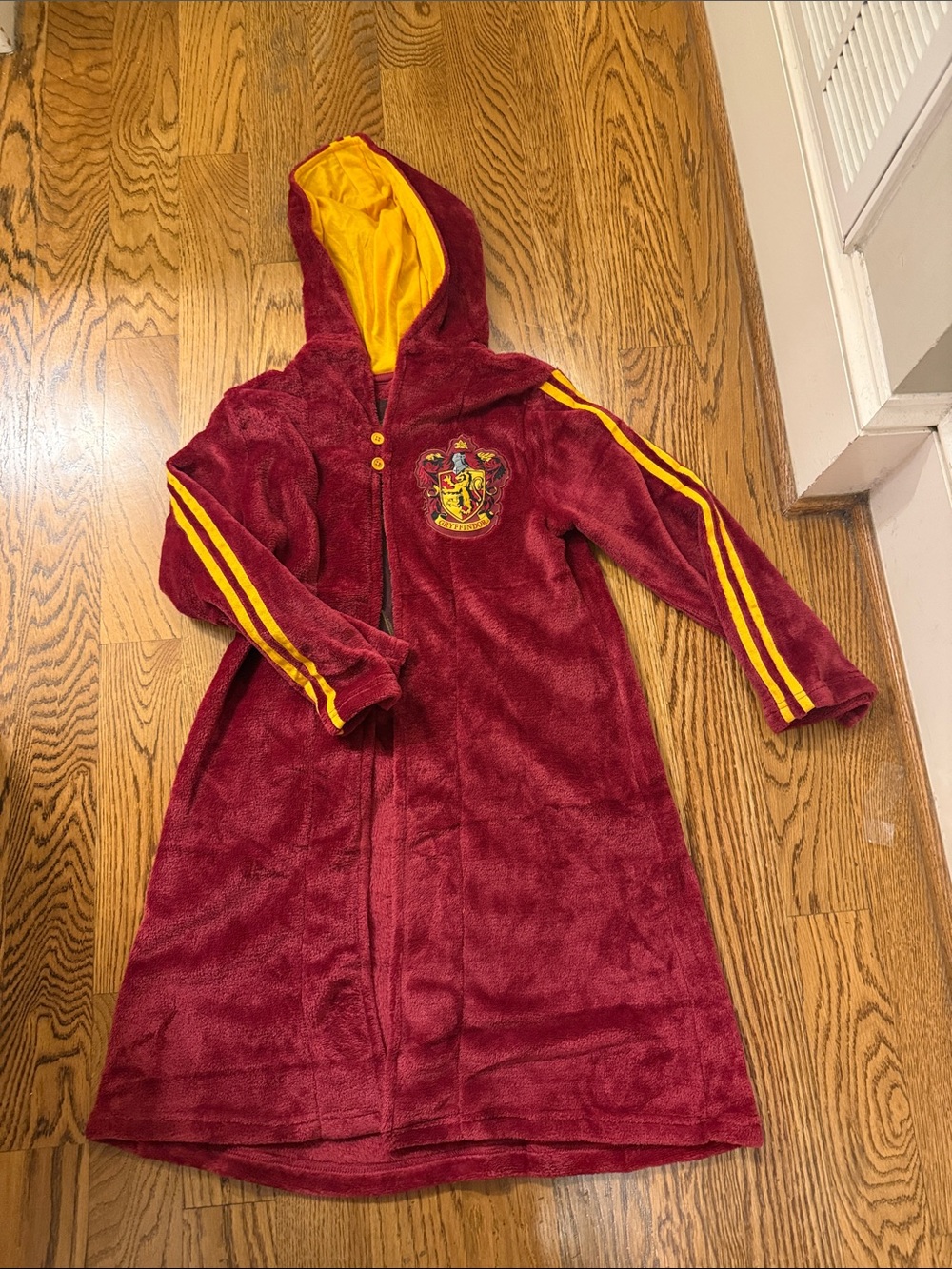 Kids Burgundy and Gold Wizard Hooded Costume Robe